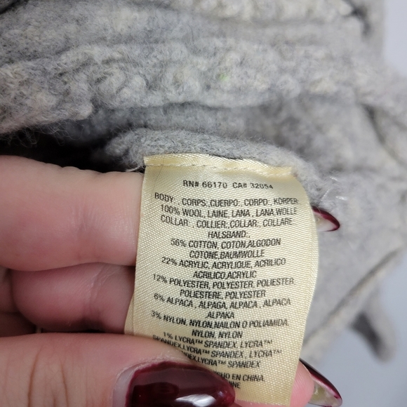 Extra Small Sleeping on Snow Anthropologie Gray Cowlneck Wool Sweater - Picture 3 of 6